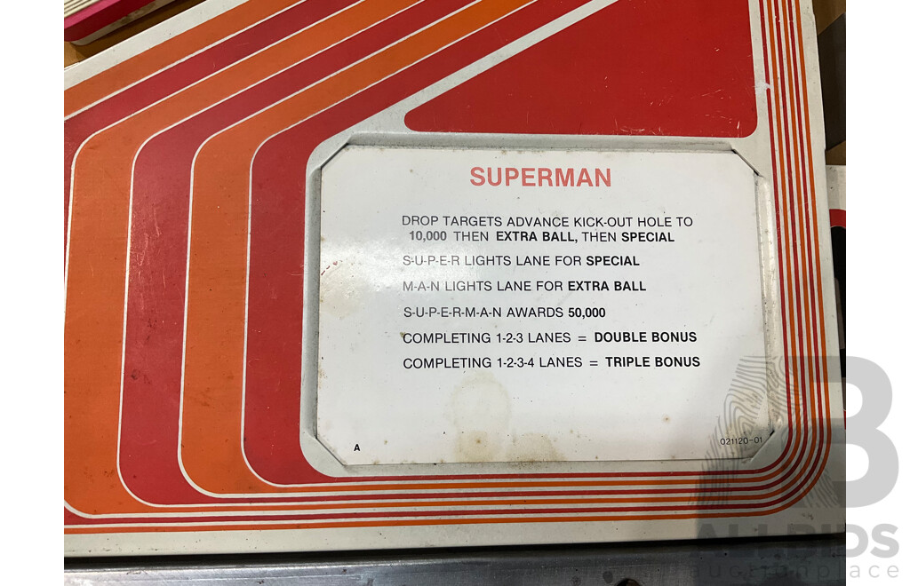 Superman by Atari Pinball Machine