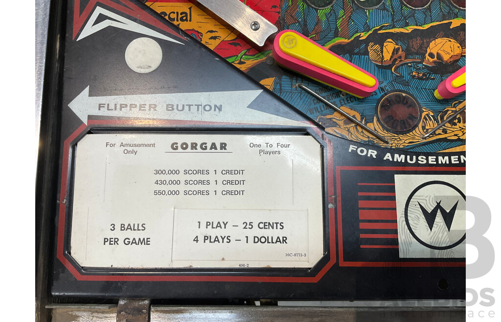 Gorgar by Williams Pinball Machine