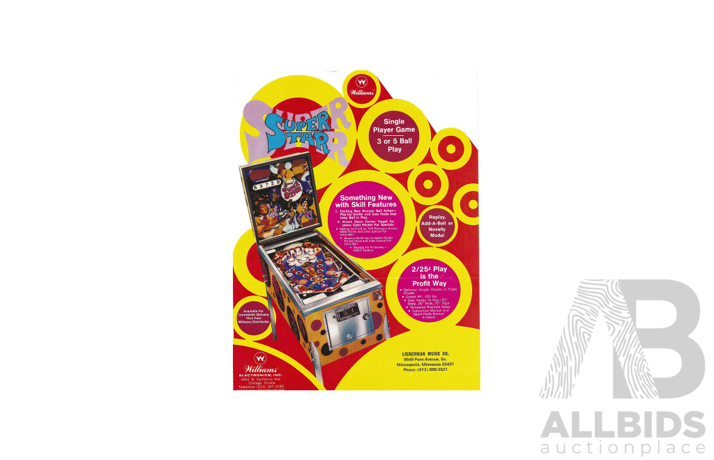 Super Star by Williams Pinball Machine