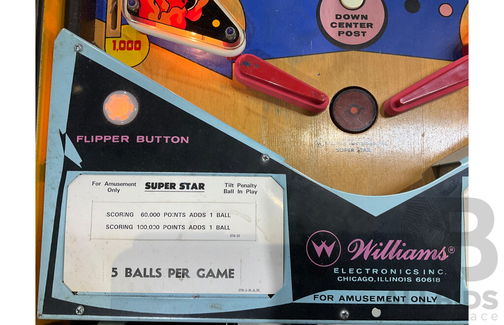 Super Star by Williams Pinball Machine