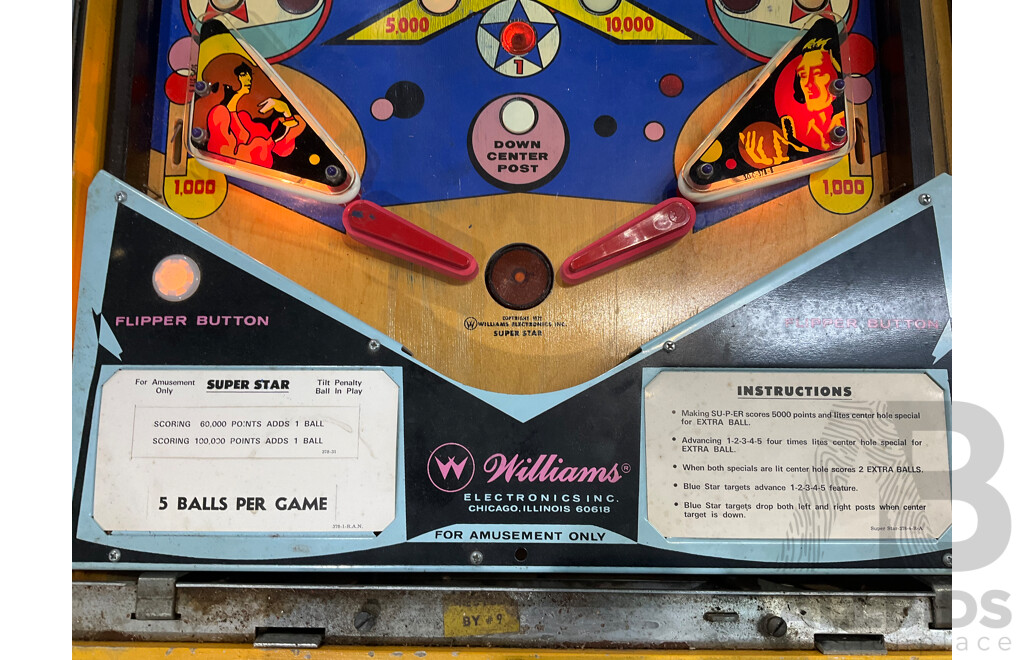 Super Star by Williams Pinball Machine