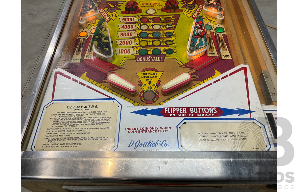 Cleopatra by Gottlieb's Pinball Machine