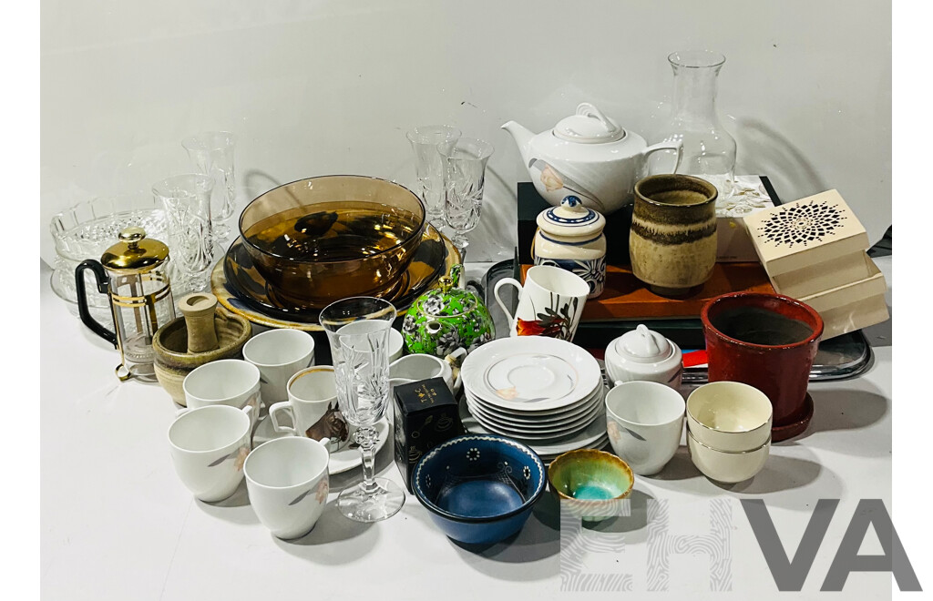 Collection of Interesting Ceramics and Glass Homeware Including Studio Pottery Examples and More