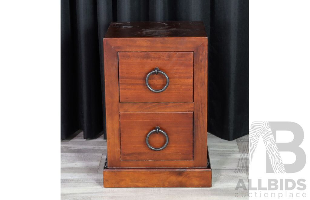 Japanese Two Drawer Bedside Chest