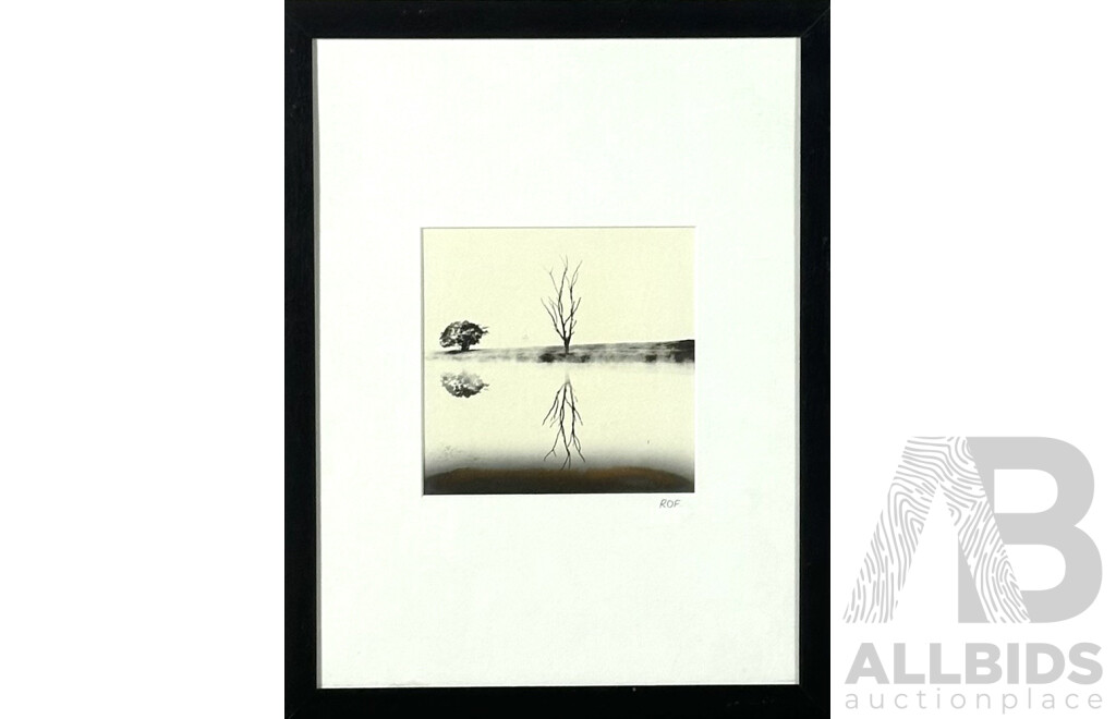 ROF, (Date Unknown), Reflections on Lonely Trees, Mixed Media Photograph, 42 x 32 cm (frame)