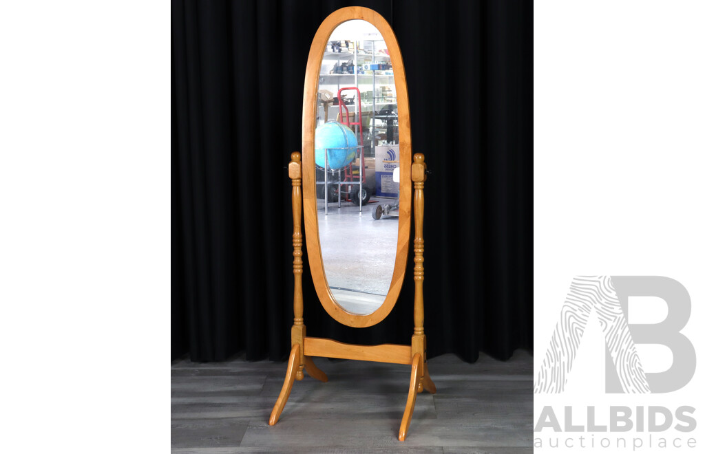 Modern Pine Cheval Mirror