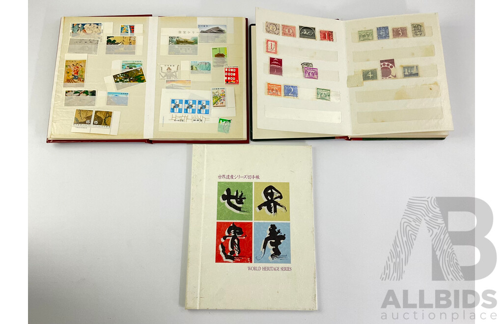 Collection of Mint and Cancelled Vintage international Stamps Including Netherlands and Japan, One Hundred Yen Note