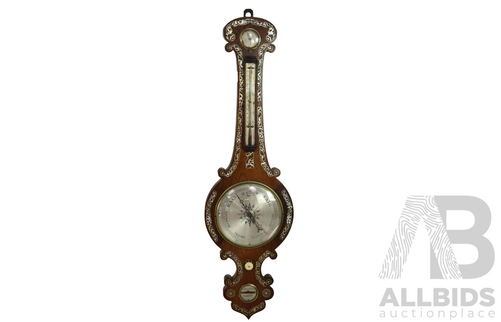 Victorian Inlayed Wall Mount Barometer