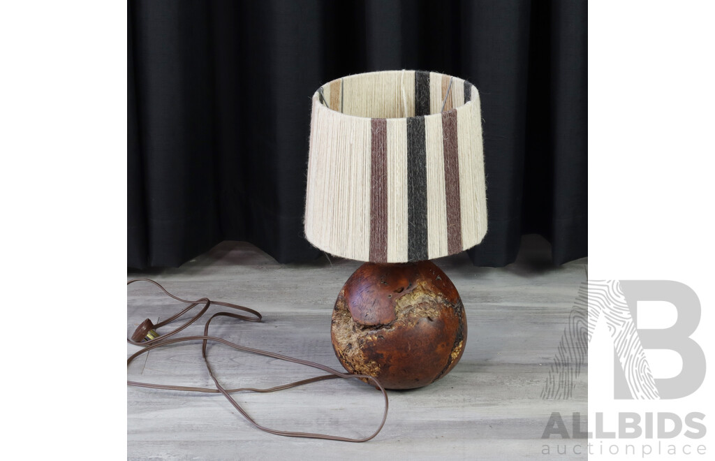 Round Mulga Wood Table Lamp