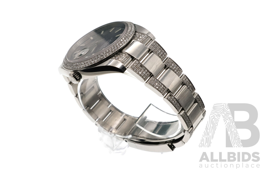 Rolex Datejust 41mm Silver and Diamond Bezel and Bracelet