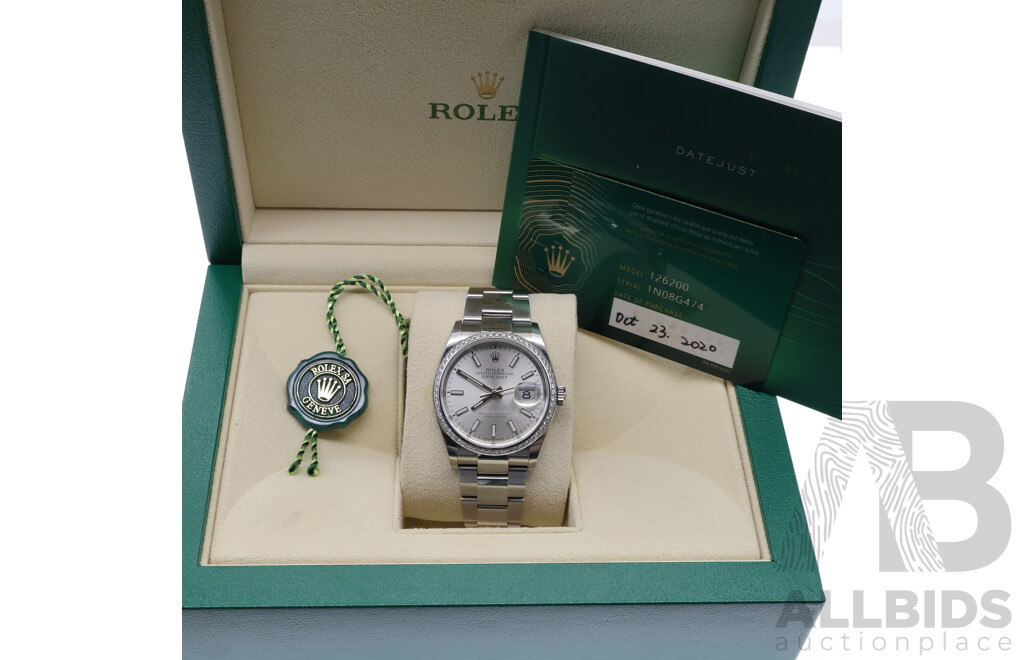 Rolex Datejust 36mm Silver Dial and Bezel