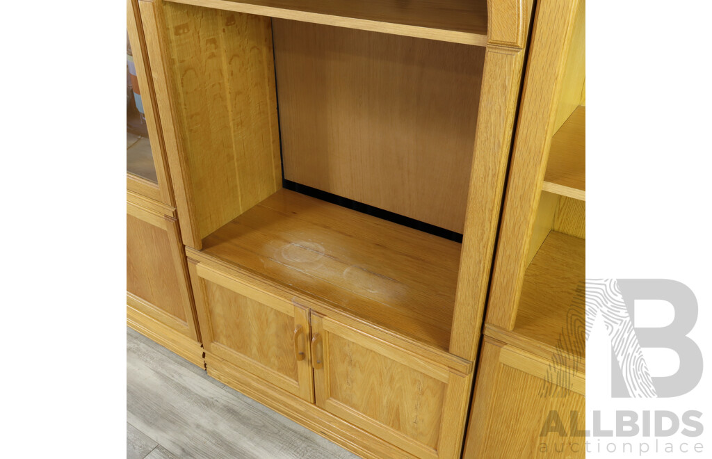 Modern Oak Three Piece Wall Unit