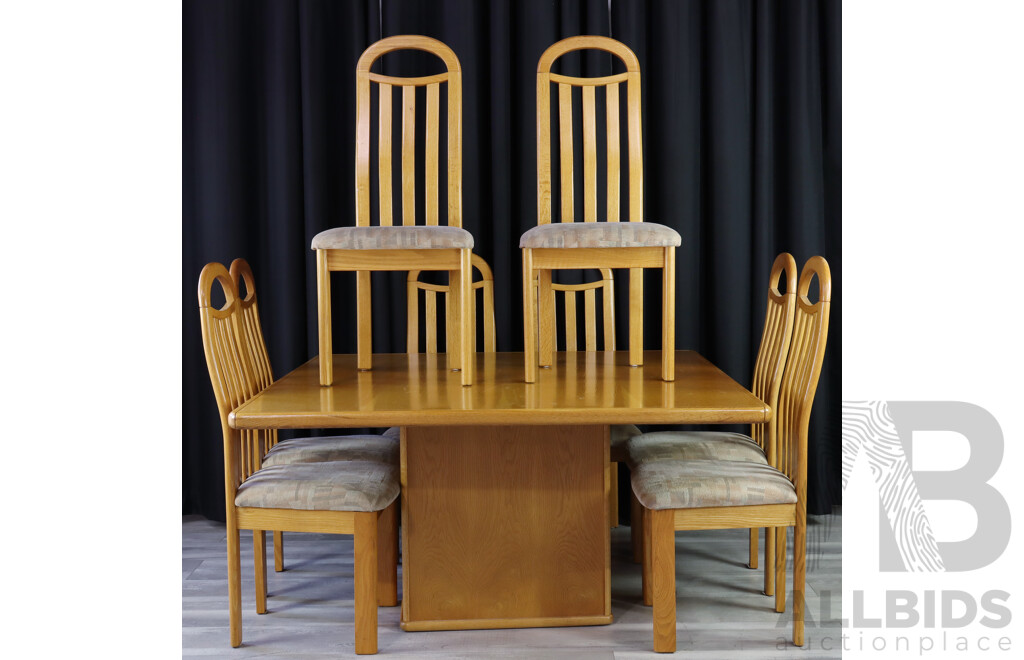 Modern Oak Nine Piece Dining Suite