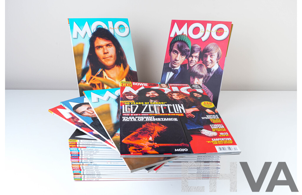 Collection 20 Mojo Magazines Comprising Issues 321, Aug 2020 to Issue 340 March 2022
