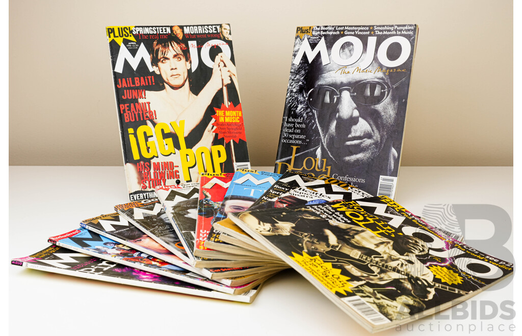 Collection 12 Early Mojo Magazines Comprising Issues 20, July 1995 to Issue 29 April 1996