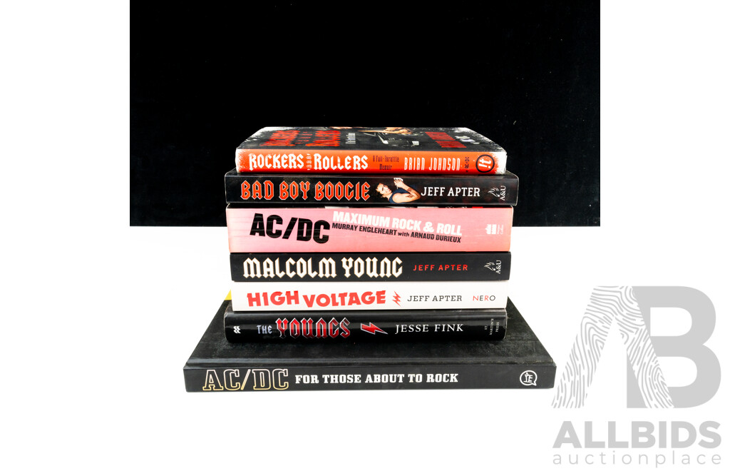 Collection Seven Biographical and Autobiographical Books Relating to AC DC and Band Members