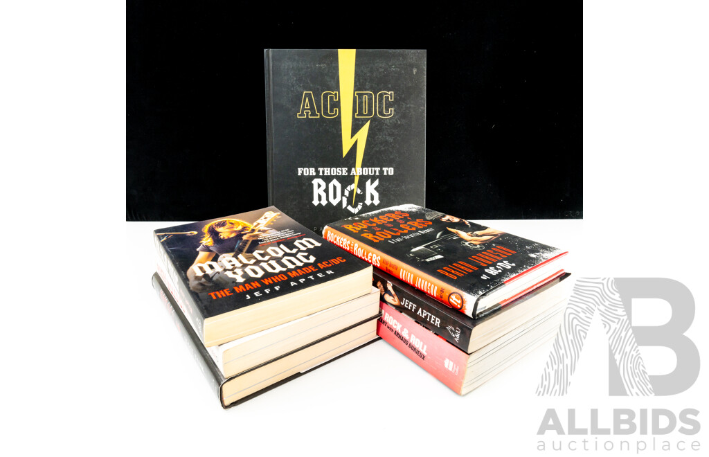 Collection Seven Biographical and Autobiographical Books Relating to AC DC and Band Members