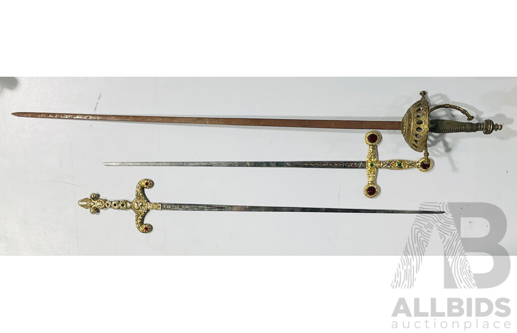 Collection Three Spanish Toledo Steel Display Swords