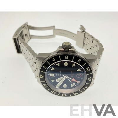 Boxed Draken Tugela GMT Swiss Movement Wrist Watch with Spare Strap and Links