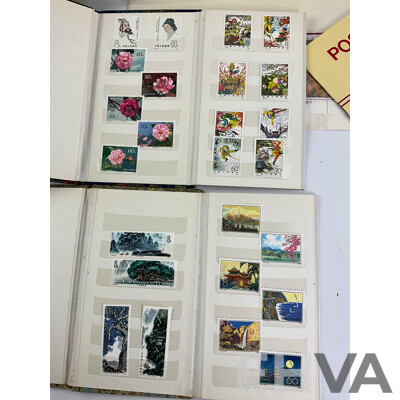 Chinese and Taiwan Philately Including 1985 and 1987 Annual Stamp Albums, Early 1980's Stamp Bulletins, Mint Stamp Sets