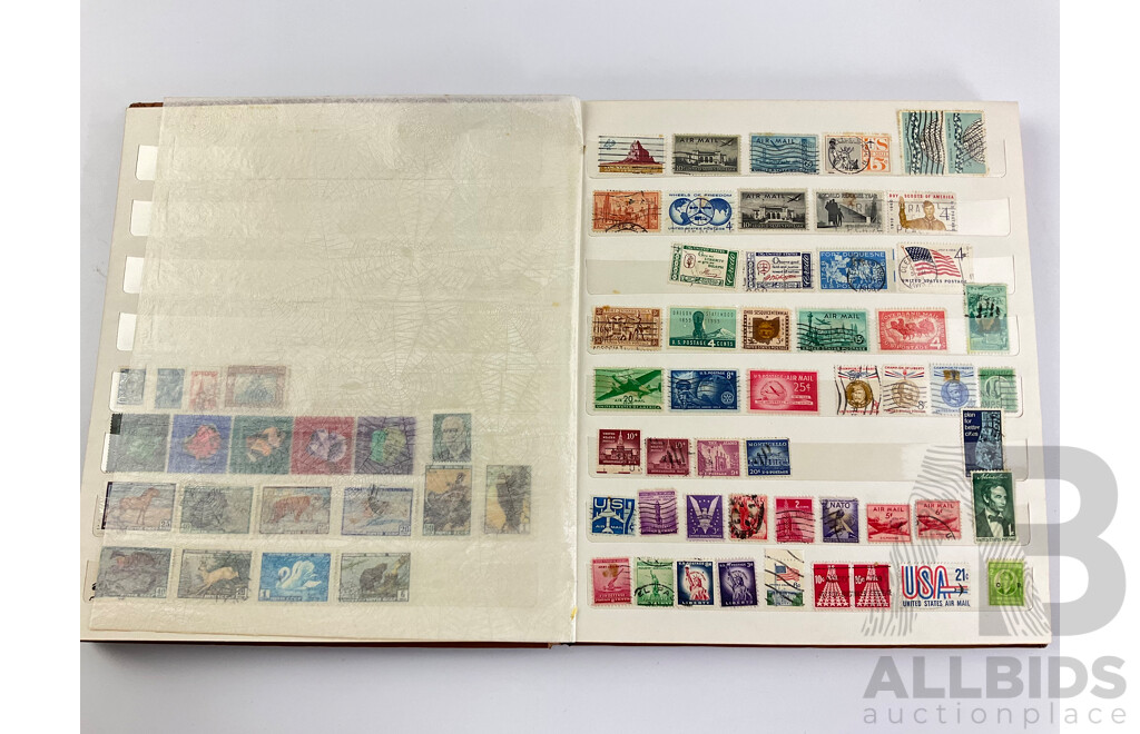 Album of Australian and International Vintage Stamps Including Pre-Federation, Predecimal KGV, KGVI, QE2, Antarctic Territory, USA, USSR, Spain, Singapore