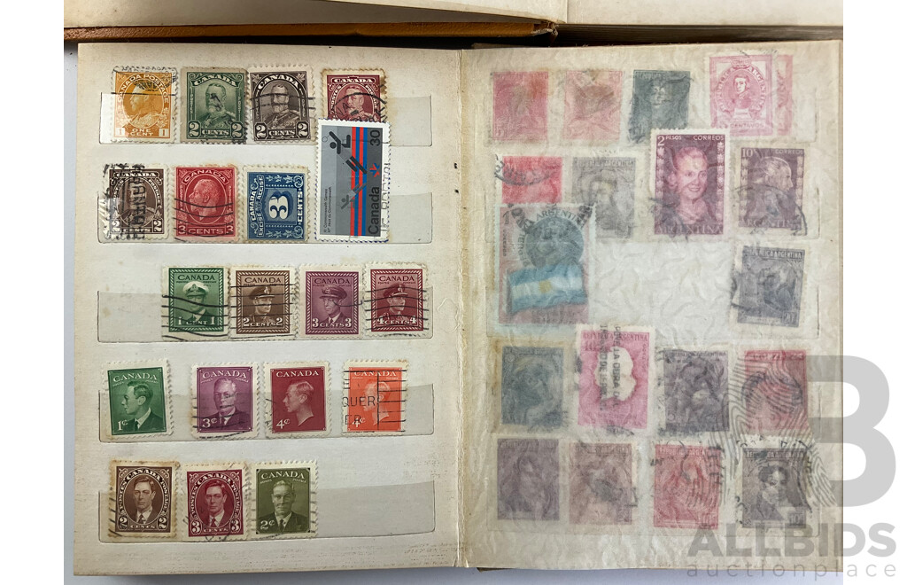 Two Albums of International Antique and Vintage Stamps Including Austria, Belgium, Barbados, British Guiana, Egypt, Fiji, Czechoslovakia, France, Germany and More