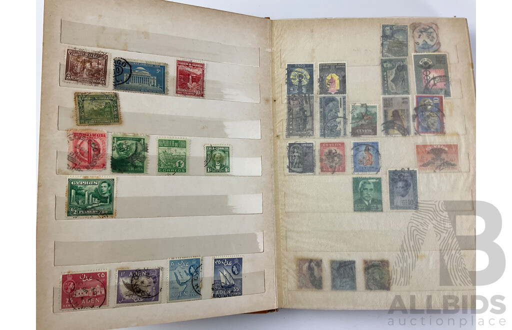 Two Albums of International Antique and Vintage Stamps Including Austria, Belgium, Barbados, British Guiana, Egypt, Fiji, Czechoslovakia, France, Germany and More