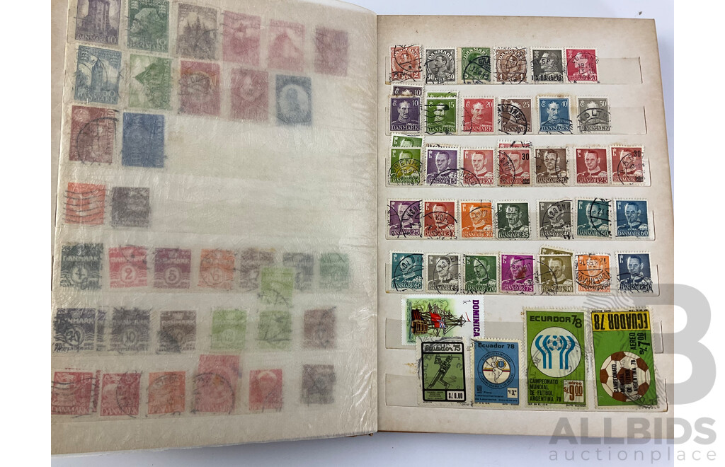 Two Albums of International Antique and Vintage Stamps Including Austria, Belgium, Barbados, British Guiana, Egypt, Fiji, Czechoslovakia, France, Germany and More