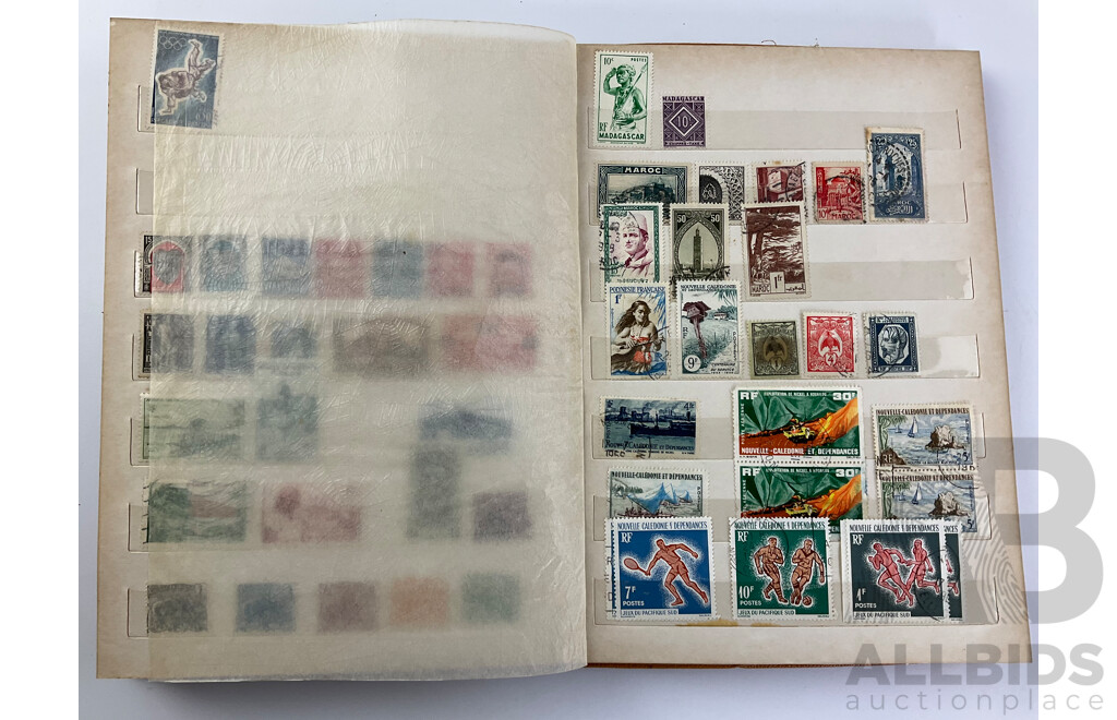 Two Albums of International Antique and Vintage Stamps Including Austria, Belgium, Barbados, British Guiana, Egypt, Fiji, Czechoslovakia, France, Germany and More