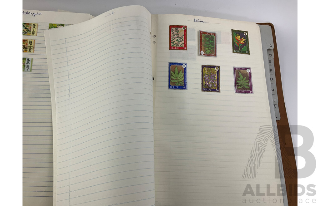 Collection of International Antique/Vintage Stamps Including ETA Postage Stamps of the World , Thailand, Turkey, Cayman Islands, New Zealand, USA, USSR, China, Belize, Australia, Japan and More