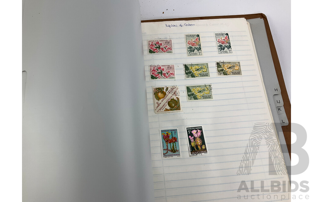 Collection of International Antique/Vintage Stamps Including ETA Postage Stamps of the World , Thailand, Turkey, Cayman Islands, New Zealand, USA, USSR, China, Belize, Australia, Japan and More