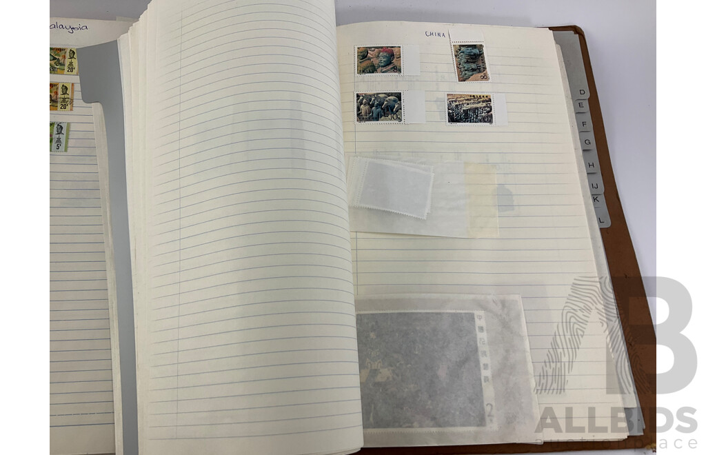 Collection of International Antique/Vintage Stamps Including ETA Postage Stamps of the World , Thailand, Turkey, Cayman Islands, New Zealand, USA, USSR, China, Belize, Australia, Japan and More