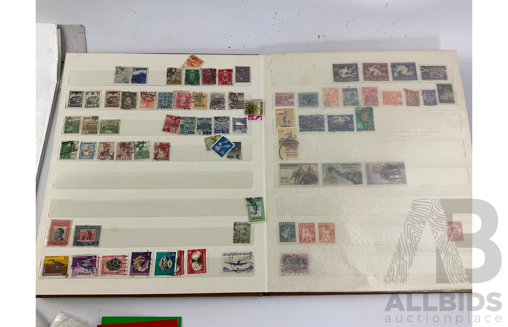 Collection of Vintage International Stamps Including Republic of China 1985 Album, First Day Covers and 1983 PNC, Isreal, Poland, Japan, Jamaica, New Zealand and More