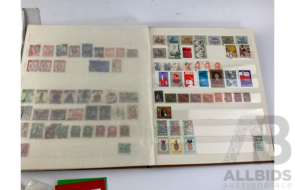 Collection of Vintage International Stamps Including Republic of China 1985 Album, First Day Covers and 1983 PNC, Isreal, Poland, Japan, Jamaica, New Zealand and More