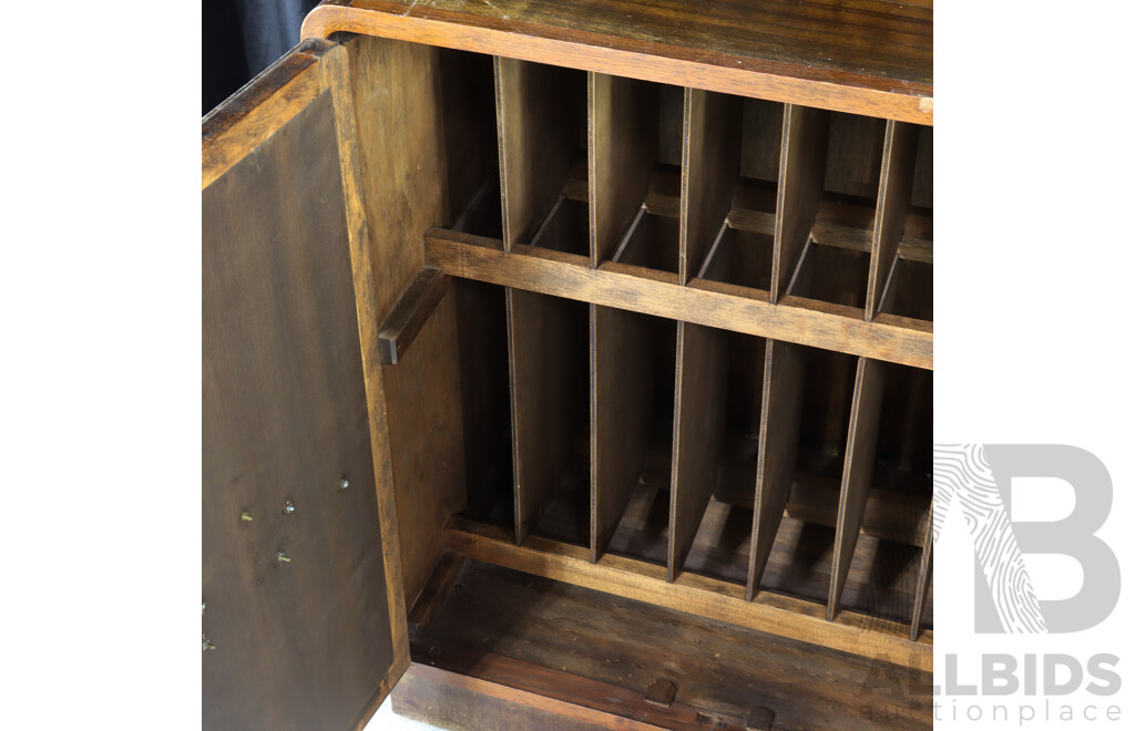 Good Art Deco Record Cabinet with Metal Musical Note Handles