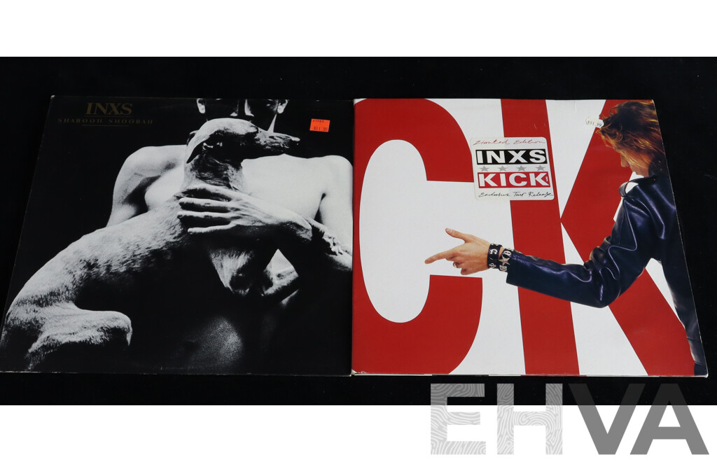 Two INXS Vinyl LP Records Comprising Limited Edition Kick Exclusive Tour Release, Shabooh Shoobah