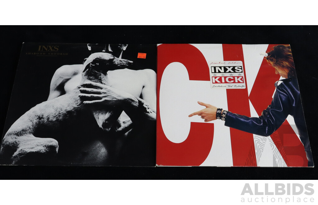 Two INXS Vinyl LP Records Comprising Limited Edition Kick Exclusive Tour Release, Shabooh Shoobah