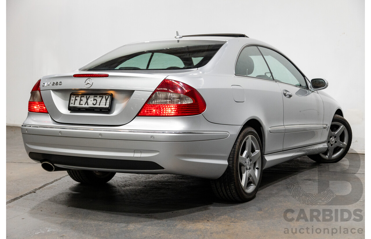 5/2008 Mercedes Benz CLK 280 Avantgarde AMG Pack C209 MY08 2d Coupe Iridium Silver Metallic V6 3.0L