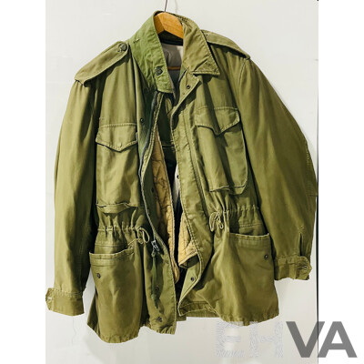 Vintage Army Jacket with Dectachable Lining Along with Hunting Vest
