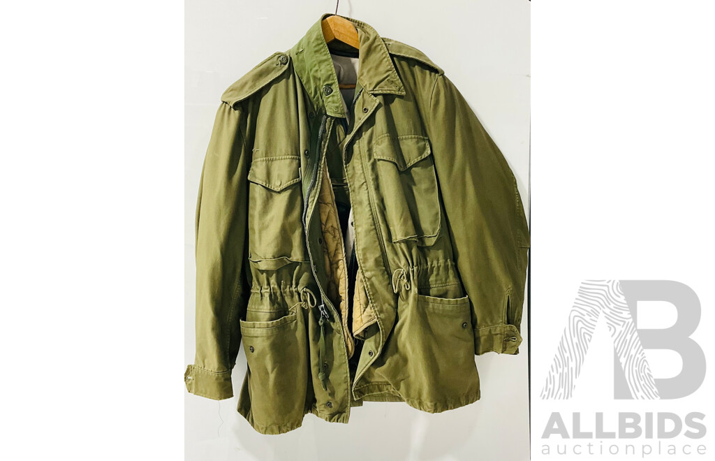 Vintage Army Jacket with Dectachable Lining Along with Hunting Vest