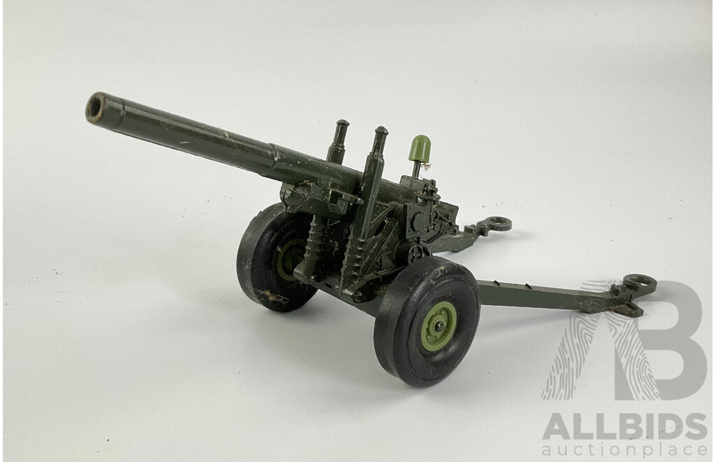 Vintage Pressed Steel Remote Controlled Tank, Modern Toys Mischief Monkey and Cresent Toys Diecast Cannon