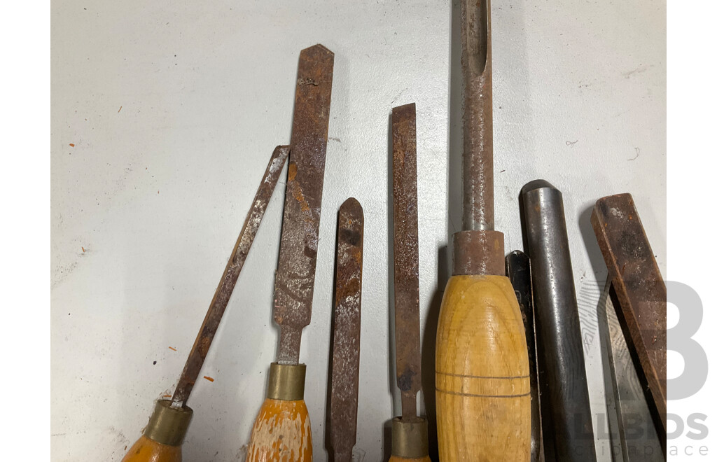 Collection of Sorby and Diamic Wood Lathe Tools