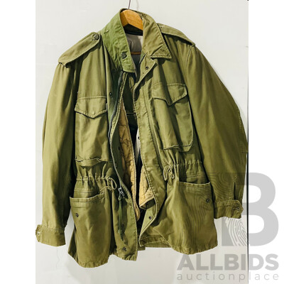 Vintage Army Jacket with Dectachable Lining Along with Hunting Vest