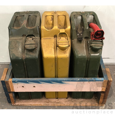 20 Litre Metal Jerry Cans - Lot of Three