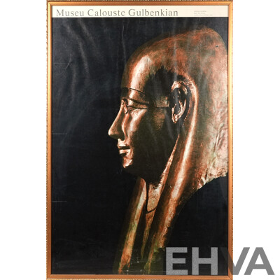 Museu Calouste Gulbenkian, 'Mummy Mask' and 'Genius Sons of Horus', Vintage Colour Poster Prints From Exhibition, 100 x 68 cm (frames) (2)