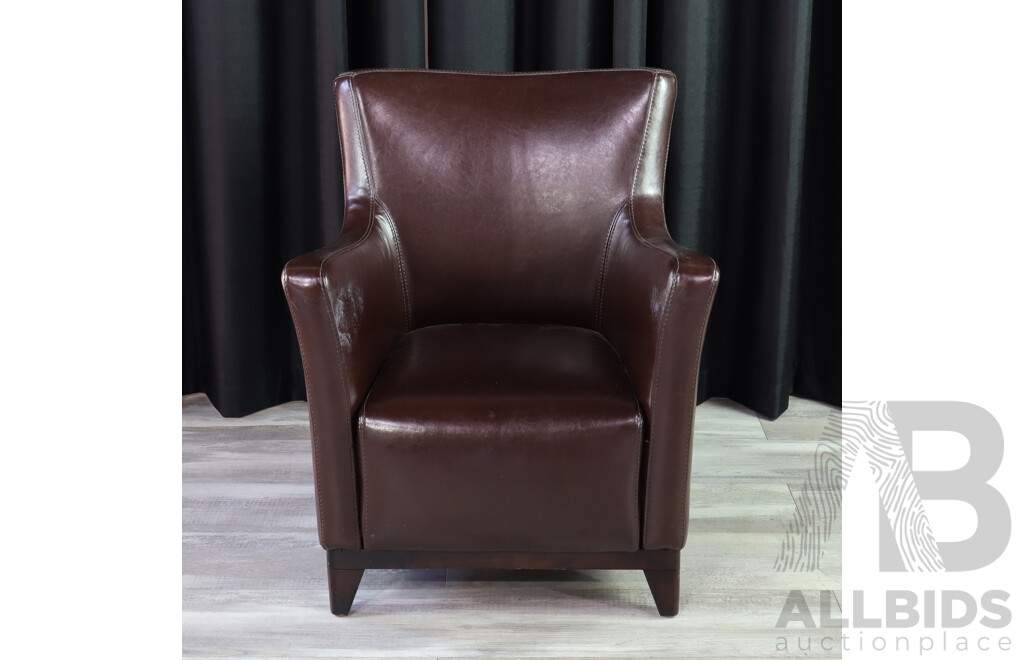 Freedom Brown Leather Arm Chair