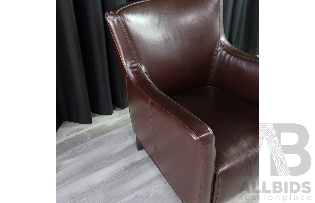 Freedom Brown Leather Arm Chair