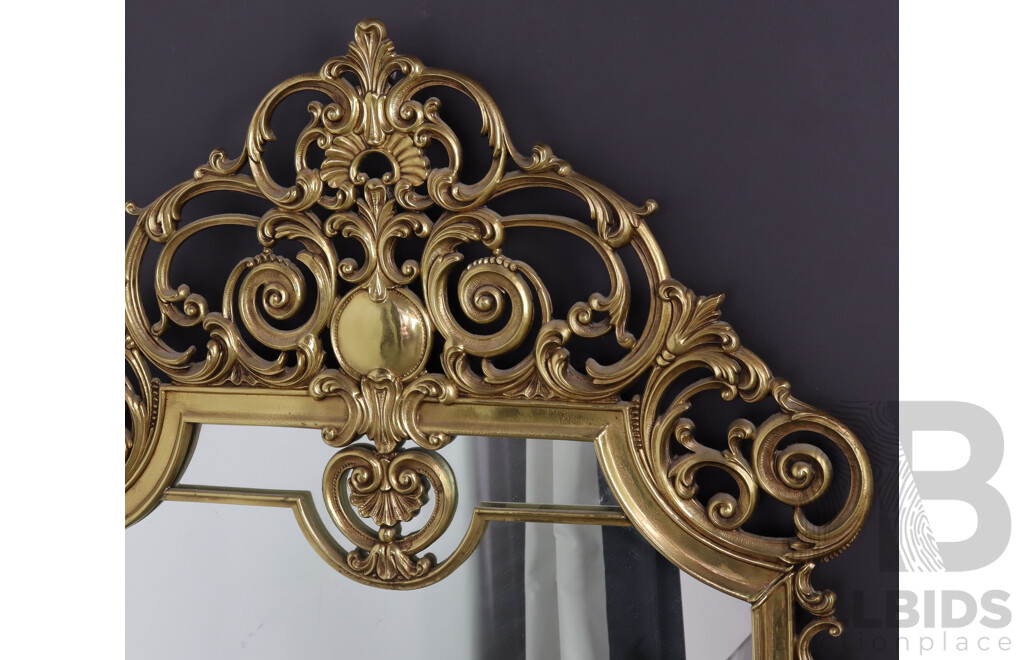 Large Ornately Framed Brass Mirror