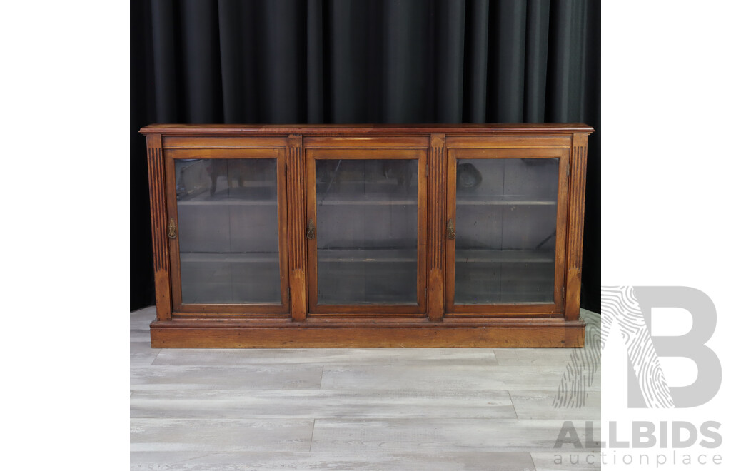 Victorian Cedar Three Door Bookcase