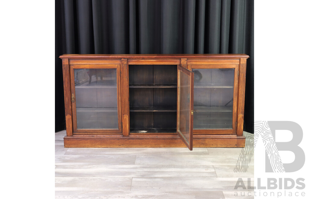 Victorian Cedar Three Door Bookcase